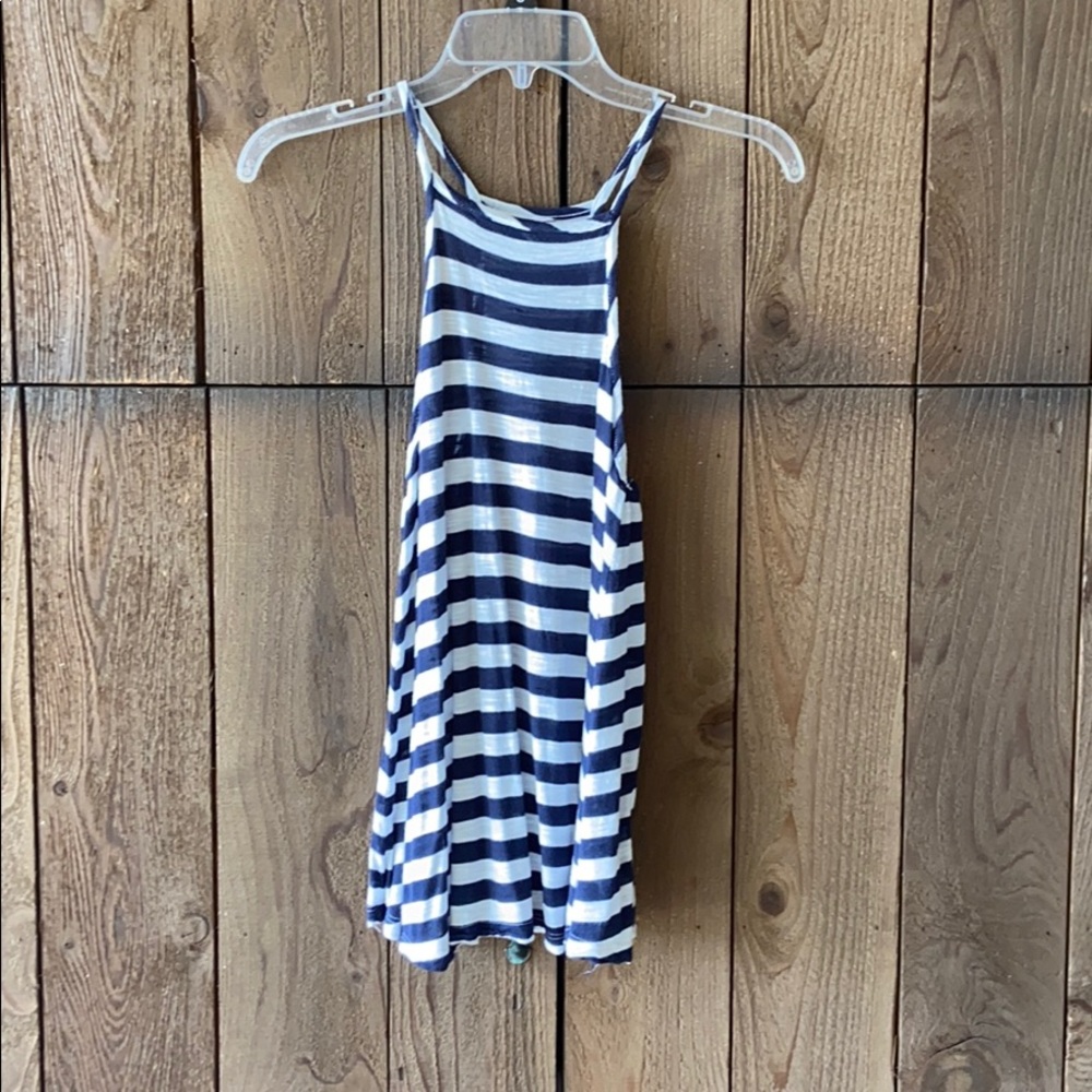 Blue and White Striped Tank Top